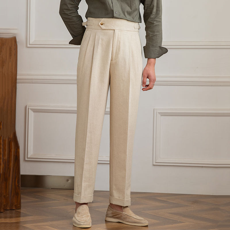 Sienna Linen Blend Pleated Trousers