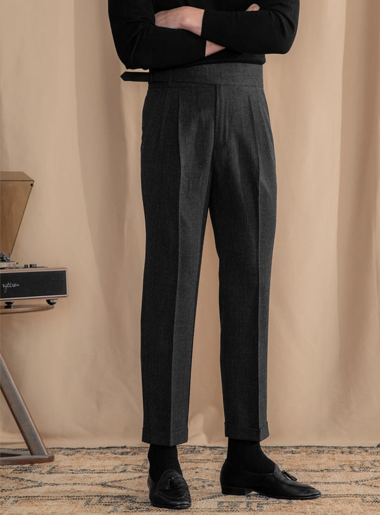 Vicenza Gurkha Double Pleated Straight Fit Trousers