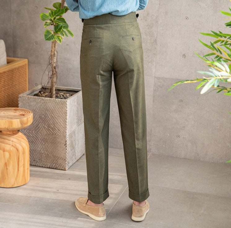 Palma Cotton Twill Straight Fit Trousers