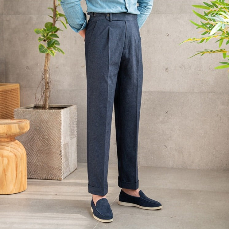 Palma Cotton Twill Straight Fit Trousers