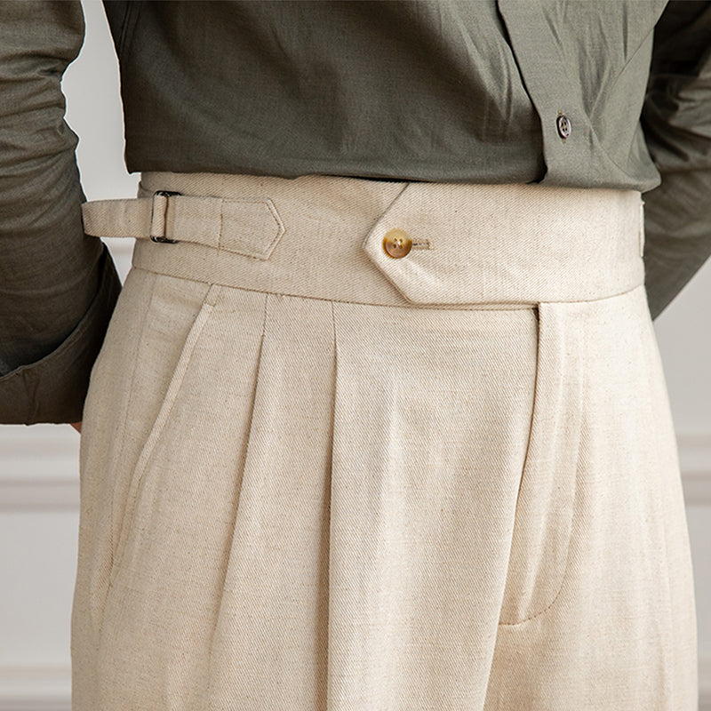 Sienna Linen Blend Pleated Trousers