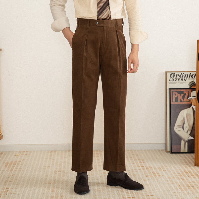 Lisbon Cotton Pleated Trousers