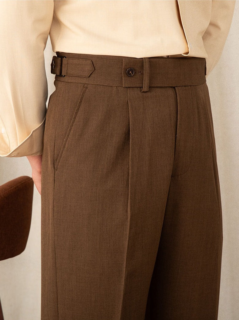 Sicily Pleated Straight Fit Trousers