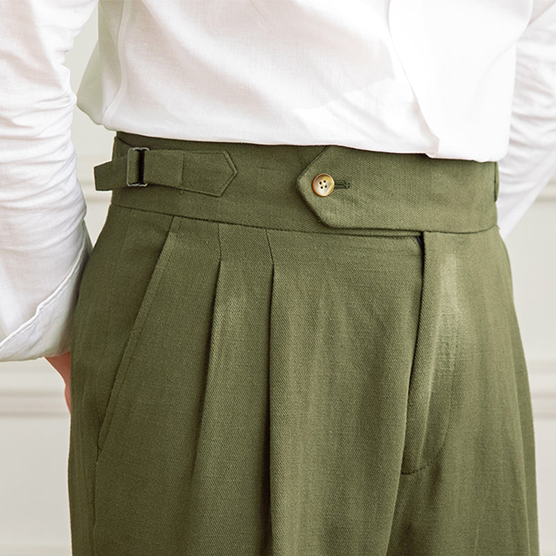 Sienna Linen Blend Pleated Trousers