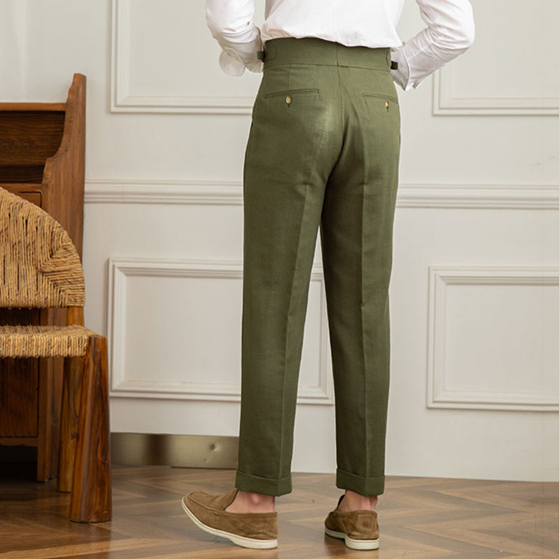 Sienna Linen Blend Pleated Trousers