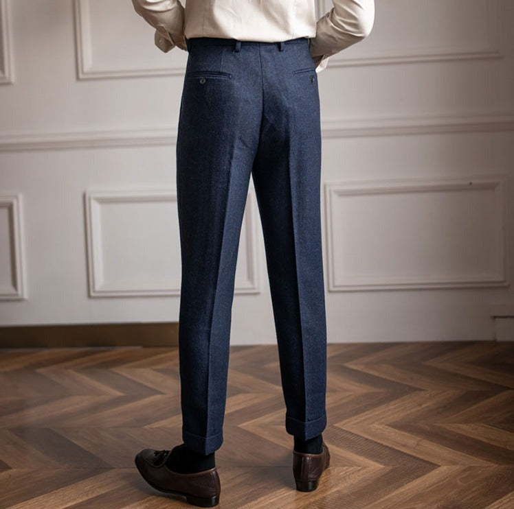 Winchester Herringbone Wool Blend Suit Trousers