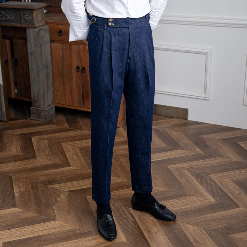 Rome Denim Workwear Double Pleated Trousers