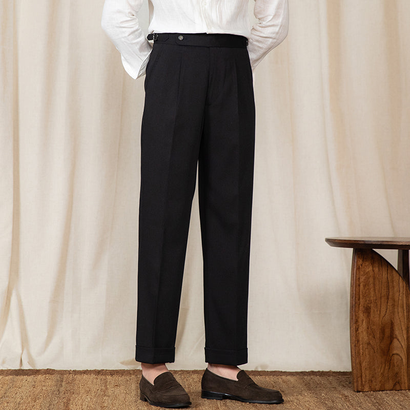 Stockholm Pleated Straight Fit Trousers