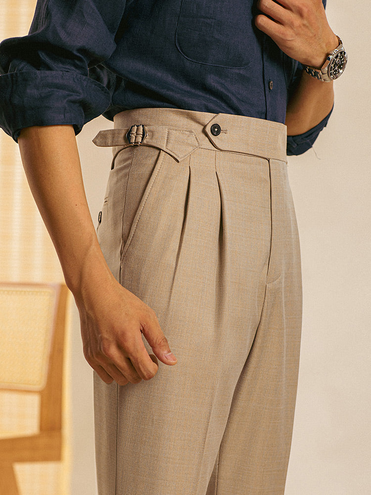 Torino Double Pleated Straight Fit Trousers