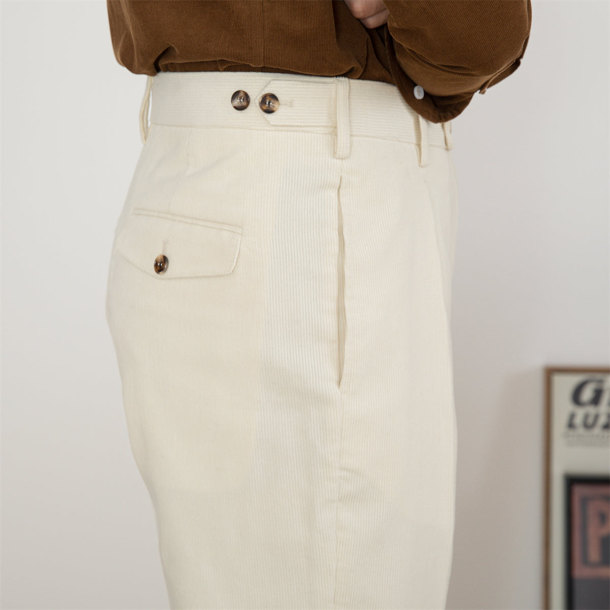 Lisbon Cotton Pleated Trousers