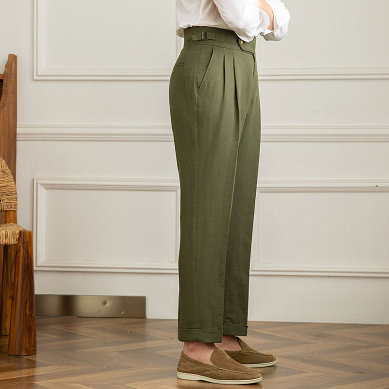 Sienna Linen Blend Pleated Trousers