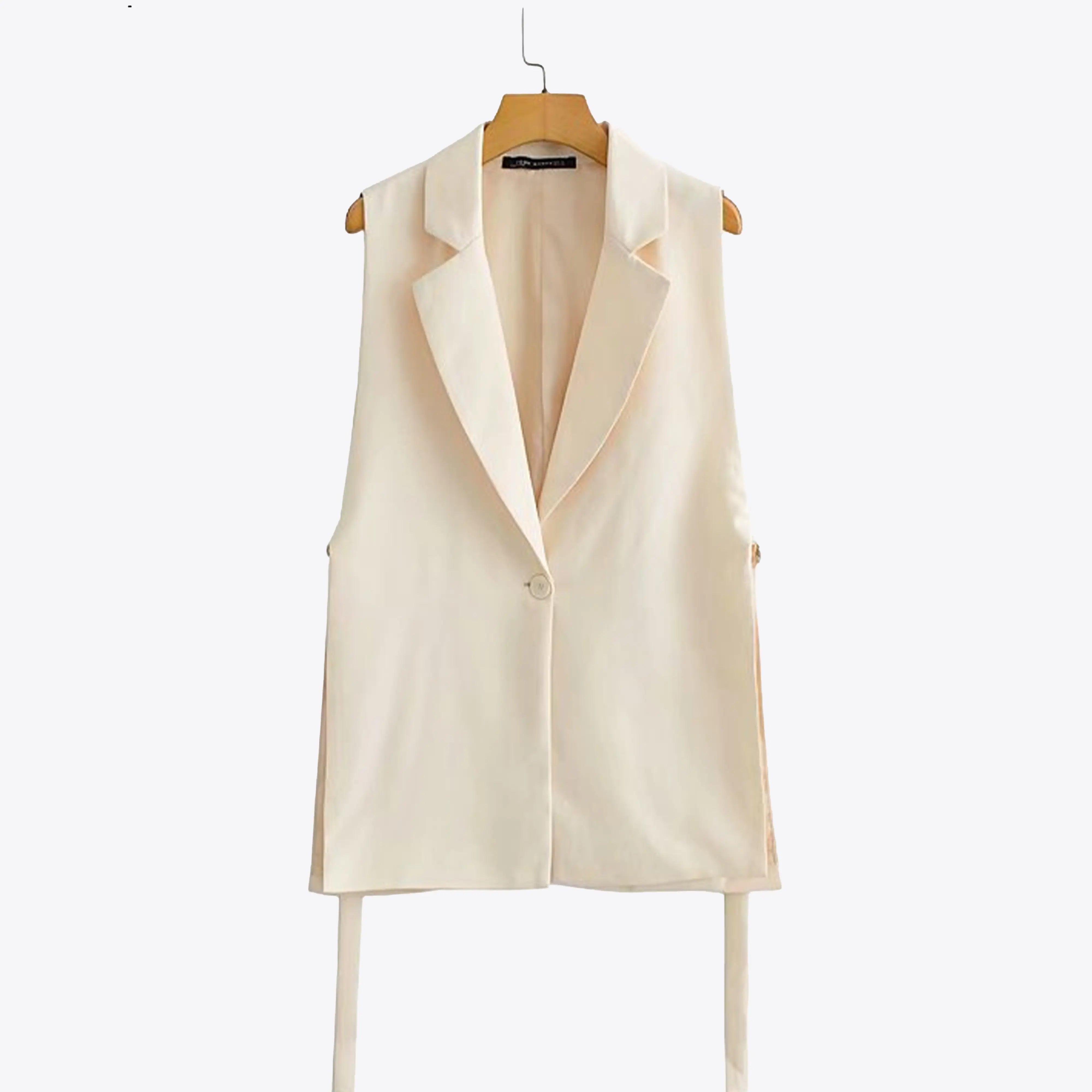 Sleeveless One-Button Vest