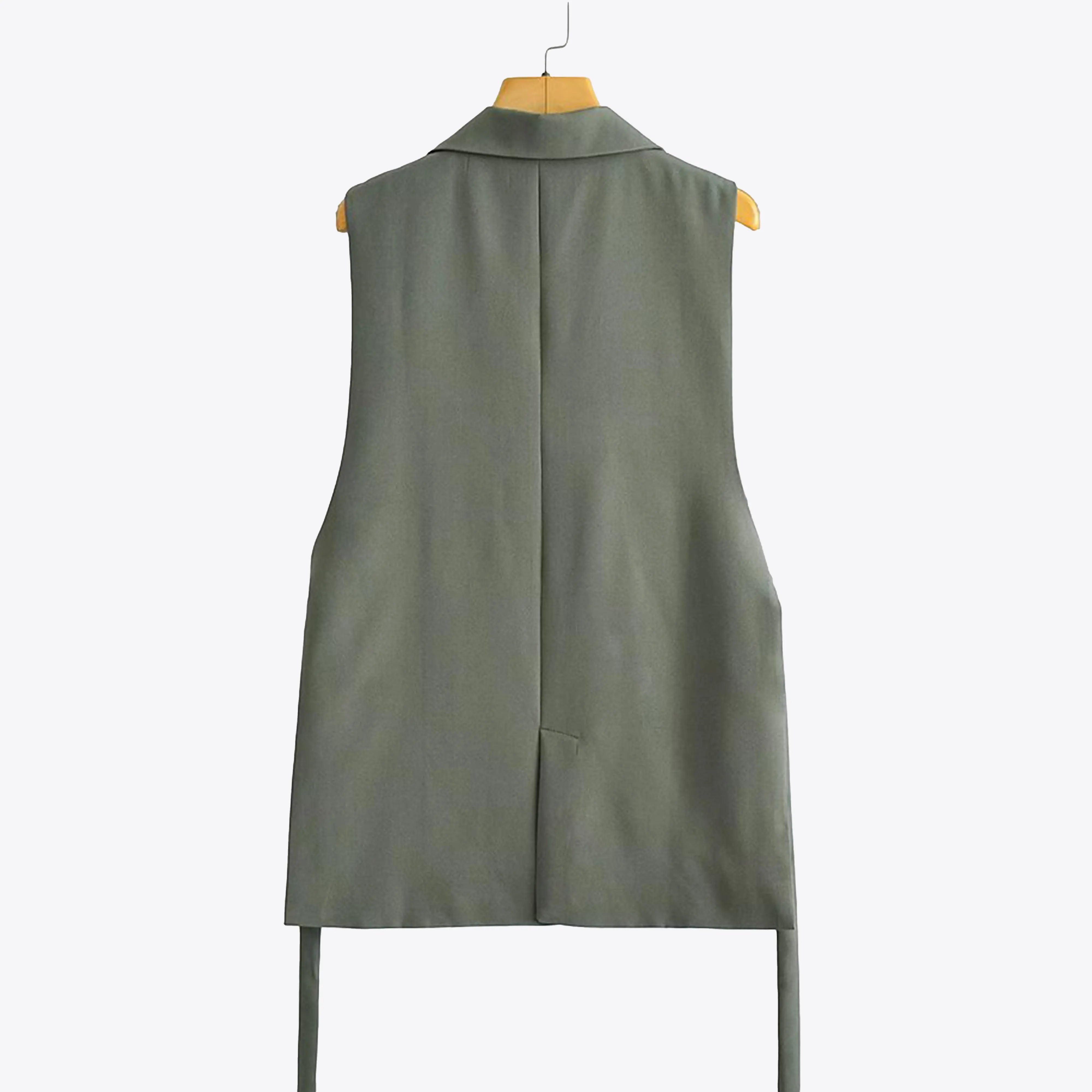 Sleeveless One-Button Vest