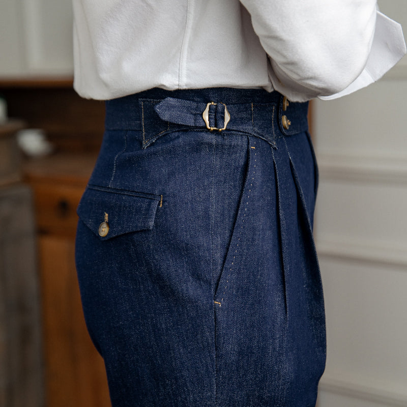 Rome Denim Workwear Double Pleated Trousers