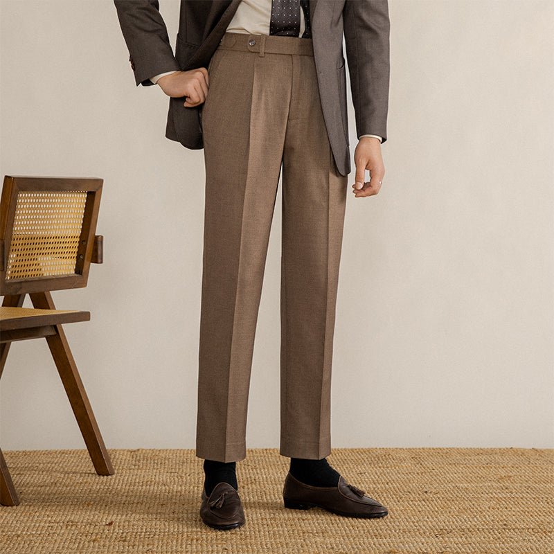 Brunello Herringbone Pleated Trousers