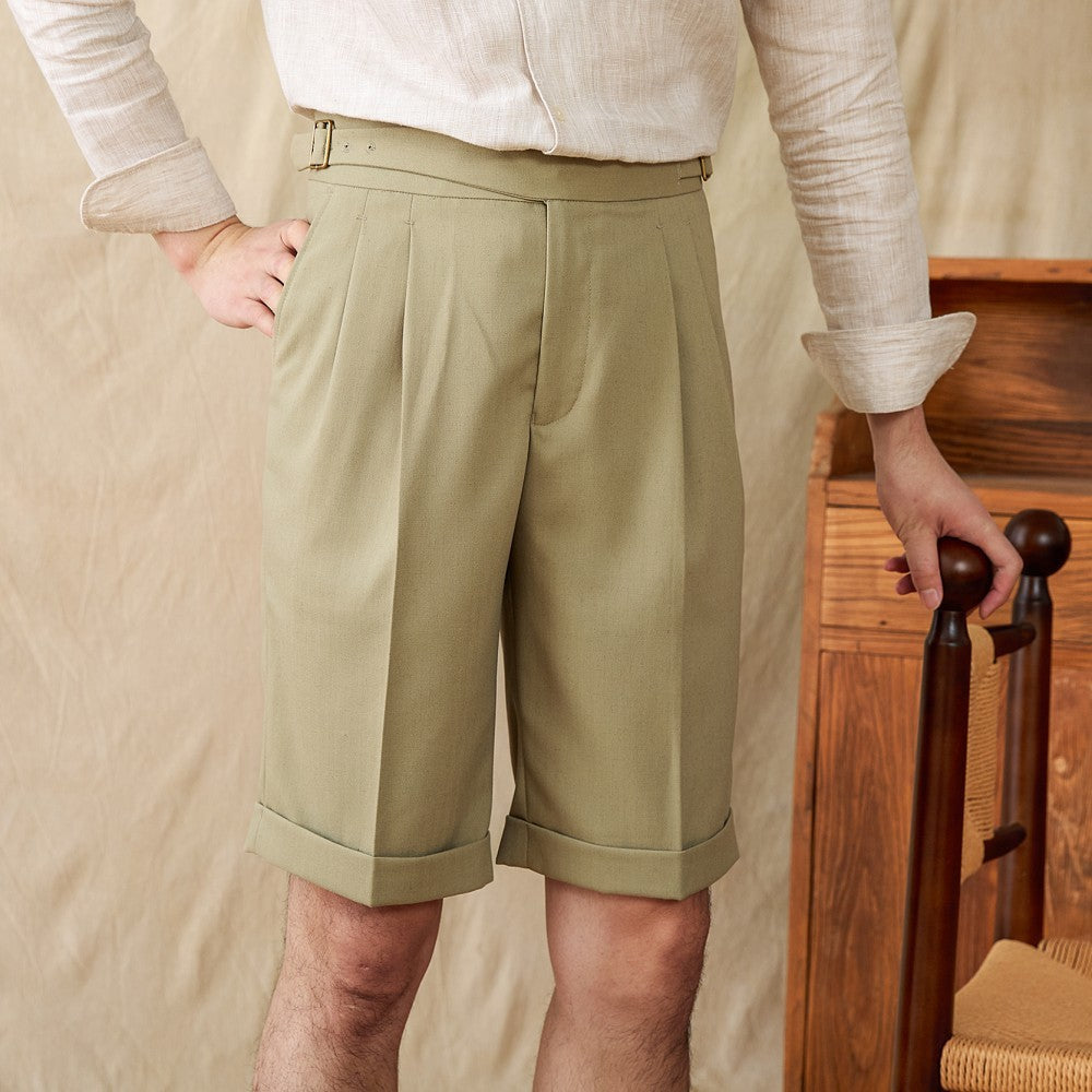 Roma Linen Blend Gurka Pleated Bermudas