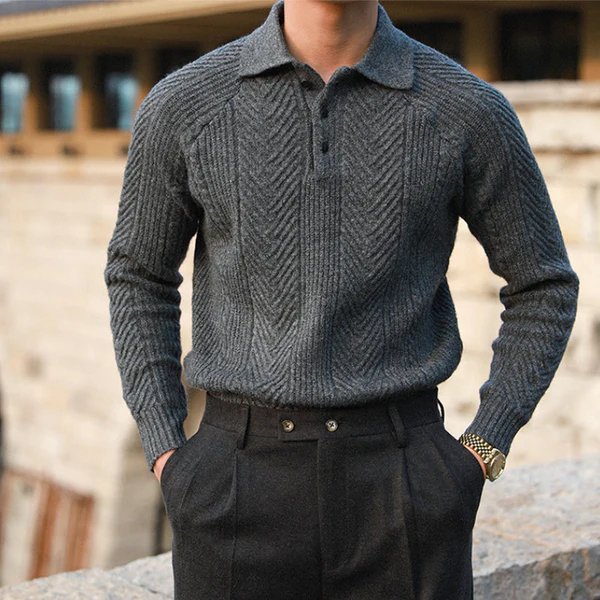 Luciano Long Sleeve Knitted Polo